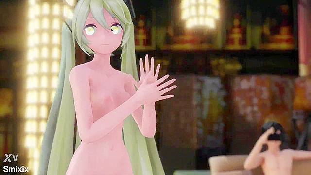 Blonde Hatsune Miku Dances and Has Fun with Explicit Sexual Movements in 3D Adult Clip