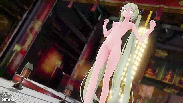 Blonde Hatsune Miku Dances and Has Fun with Explicit Sexual Movements in 3D Adult Clip
