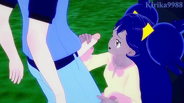 Intense Pokémon action with Iris and Erika going wild together