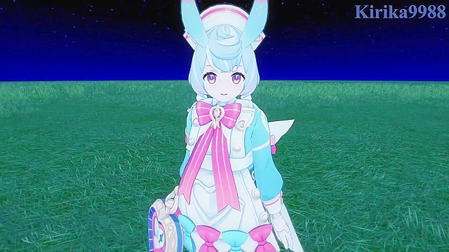 Intense fuck with Nahida and Sigewinnie from Genshin Impact game fantasy pov action