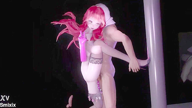 Red-haired Miku's hentai sex dance clip featuring vocaloids in steamy animation