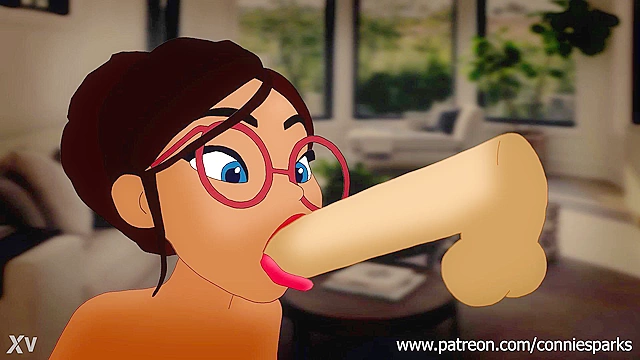 Anime Babe Gets Hardcore Facial by Geeky Glasses-Wearing Chick