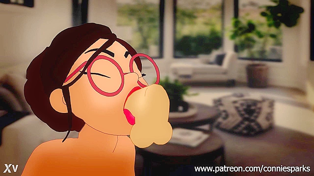 Anime Babe Gets Hardcore Facial by Geeky Glasses-Wearing Chick