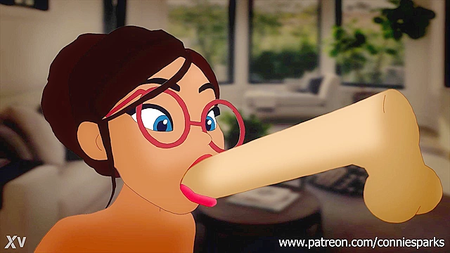 Anime Babe Gets Hardcore Facial by Geeky Glasses-Wearing Chick