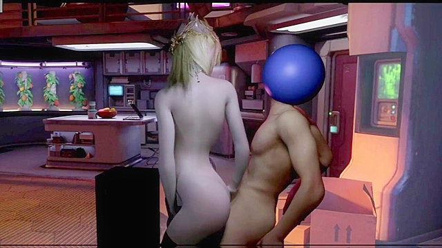 Pacman enjoys two gorgeous unknown beauties together in this 3D hentai scene
