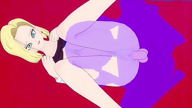 Videl fucks Android 18 for intense pleasure in this hot hentai scene