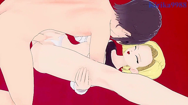 Videl fucks Android 18 for intense pleasure in this hot hentai scene