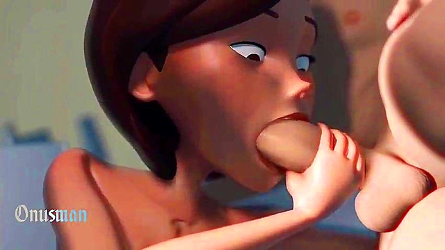Curvy Elastigirl Helen Parr Gets Big Anal Sex & Cum Inside Her Ass!