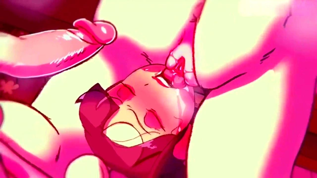 Big-Tits Anime Girls Suck Big-Cock Together for Facial Cumshots & Threesome Orgy Fun