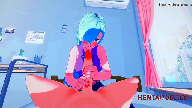 Eliza Cosplays Anime Babe Gives BlowJob & HandJob till Facial Cumshot Fantasy