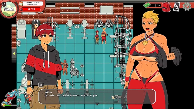 Busty S ky Anime Goddess Dominates At Gym With Handjob For Hot Cum Release