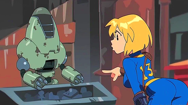 Blonde Fallout Babe Gets Fucked Doggy Style for Big Ass Anal Creampie