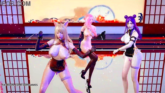 Blonde Teen Babe Dances Seductively for Steamy MMD Lol Cosplay 3D Porn Thrills