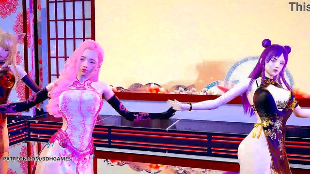 Blonde Teen Babe Dances Seductively for Steamy MMD Lol Cosplay 3D Porn Thrills