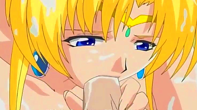 Blonde Anime Princess Gets Gangbanged for Double Penetration Orgy