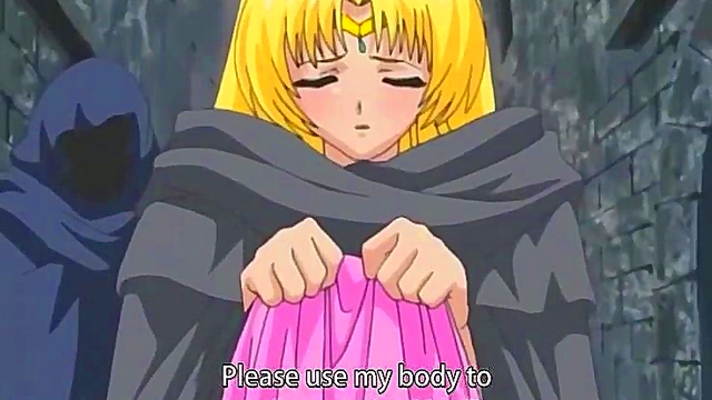 Blonde Anime Princess Gets Gangbanged for Double Penetration Orgy