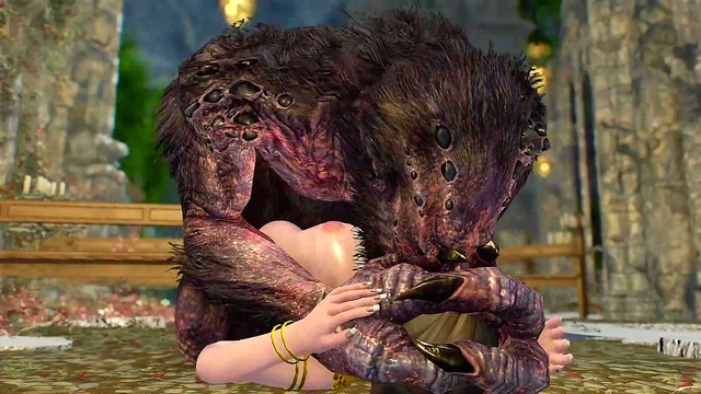 Huge-Titted Priestess Dominates Skyrim Troll for Rough 3D Orgasm Milk