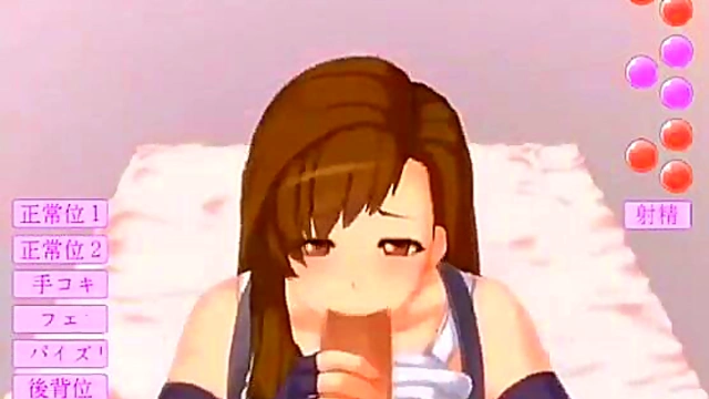 Hot Babe Gives GlansJob HandJob Then Gets Pussy Filled With Cum In TFlash Game Scene