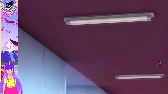 Horny V-Tuber Brunette Sucks Dick for School Days Anime Orgasm