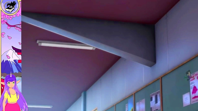 Horny V-Tuber Brunette Sucks Dick for School Days Anime Orgasm