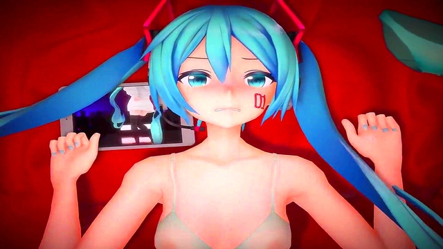 Cute Anime Cutie Hatsune Miku Gets Hardcore Sex With Big Dick In Her Mouth