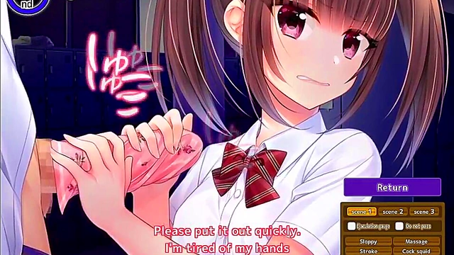 Big-Breasted Hentai Babe Gives HandJob And FootJob Before Paizuri Treatment