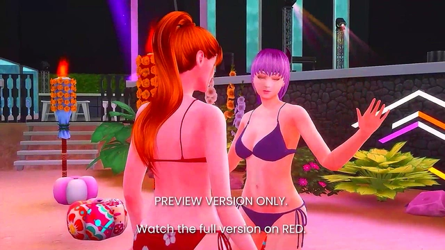 Naughty Sapphic Beach Sex in DOA 3D Anime Porn Sims Fantasy Cum Adventure
