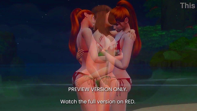 Naughty Sapphic Beach Sex in DOA 3D Anime Porn Sims Fantasy Cum Adventure