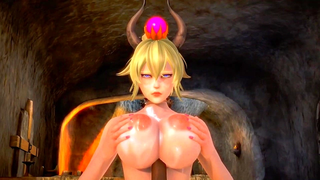 Princess Bowser Satisfies Her Lust With Kinky 3D Fantasy Ride Squirt Orgasm