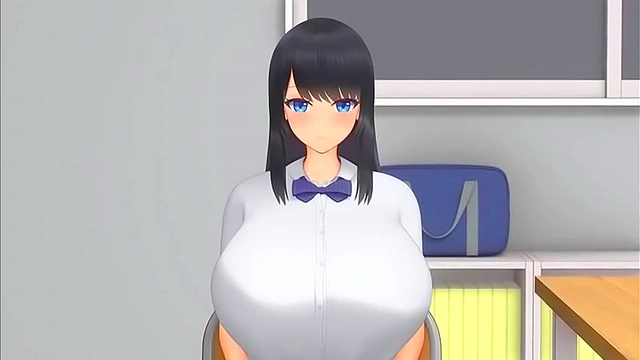 Big-Breasted Student Gets Animated Paizuri Then Doggy Style Missionary Hardcore Orgasm