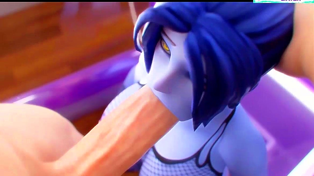 Widowmaker's Big-Titted Overwatch Anime Blowjob With Massive Cock & Ass For Cumshot Orgy