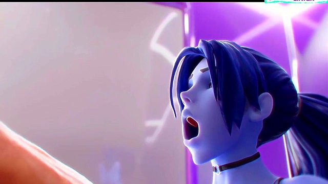 Widowmaker's Big-Titted Overwatch Anime Blowjob With Massive Cock & Ass For Cumshot Orgy