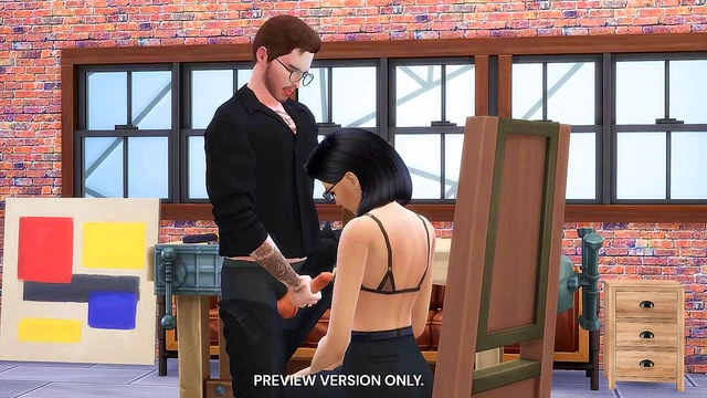 Anime Student Gets Rough Celebrity Threesome With Big-Cock Professor & Sculptor