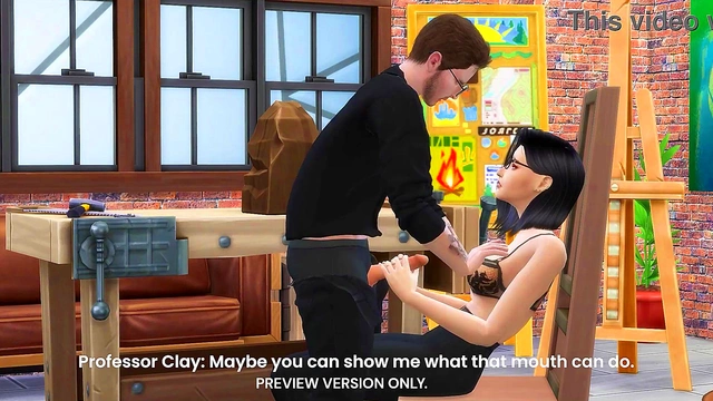 Anime Student Gets Rough Celebrity Threesome With Big-Cock Professor & Sculptor