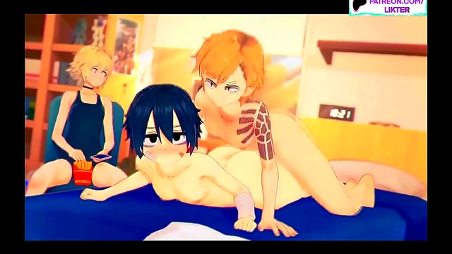 Futanari Lesbian Anime Sex Blonde Futa Gets Hardly Fucked for Steamy Oral Creampie Orgasm