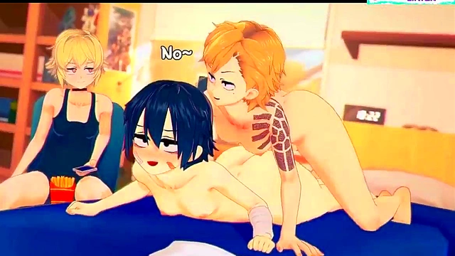 Futanari Lesbian Anime Sex Blonde Futa Gets Hardly Fucked for Steamy Oral Creampie Orgasm