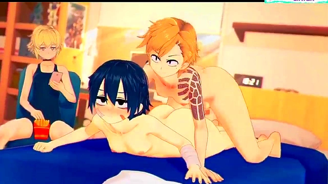 Futanari Lesbian Anime Sex Blonde Futa Gets Hardly Fucked for Steamy Oral Creampie Orgasm