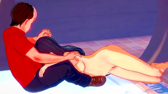 Horny Student Gives School Anime Doggy Style Blowjob for Dick Orgasm