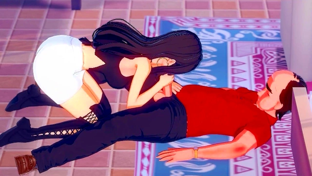 Horny Student Gives School Anime Doggy Style Blowjob for Dick Orgasm