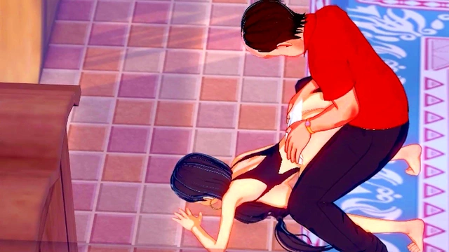 Horny Student Gives School Anime Doggy Style Blowjob for Dick Orgasm