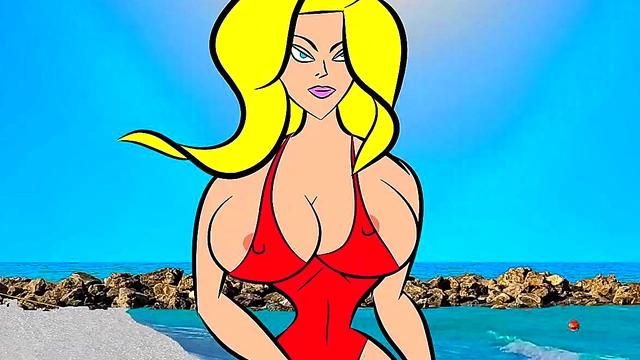 Blonde Anime Babe Gets Big-Cock Blowjob & Creampie In Otaku Sex RPG