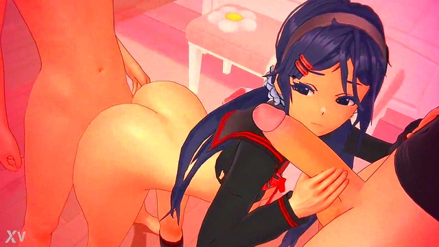 Redhead Anime Babe Gets Sucked Into Hardcore Fucking With Multiple Guys