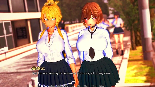 Anime Heroine Gets Horny In School & Sucks His Big Dick