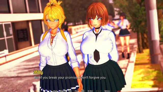 Anime Heroine Gets Horny In School & Sucks His Big Dick