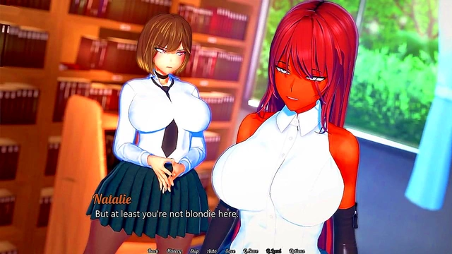 Anime Heroine Gets Horny In School & Sucks His Big Dick