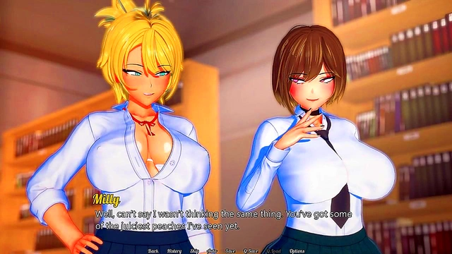 Anime Heroine Gets Horny In School & Sucks His Big Dick