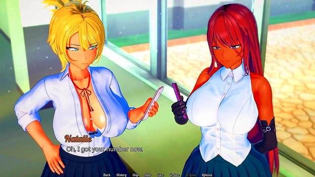 Anime Heroine Gets Horny In School & Sucks His Big Dick