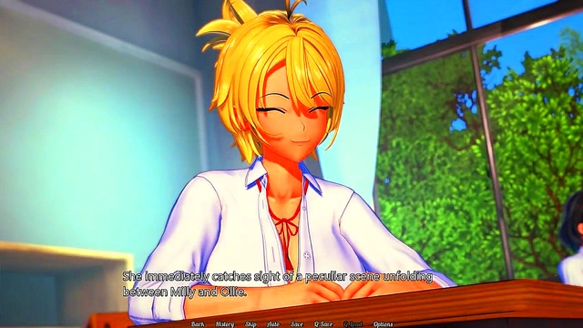 Anime Heroine Gets Horny In School & Sucks His Big Dick