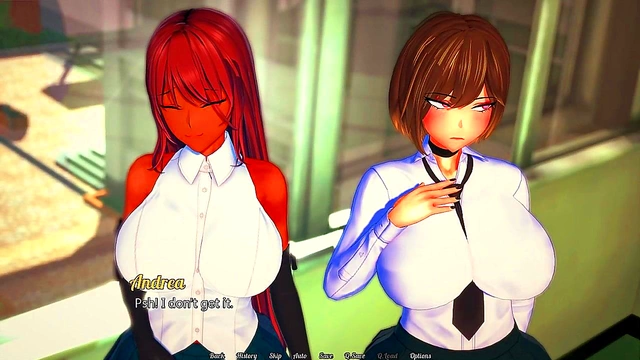 Anime Heroine Gets Horny In School & Sucks His Big Dick