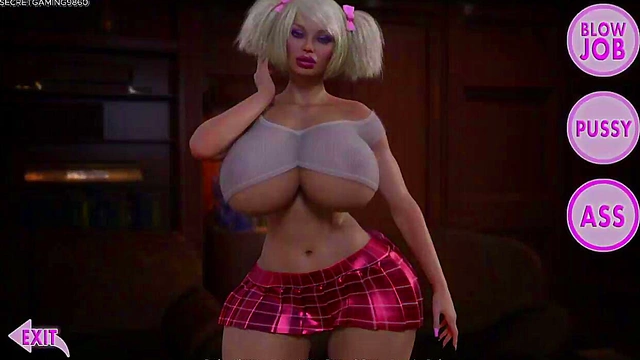 Horny College Slut Shows Off Big Boobs Latex Outfit for Massive Load